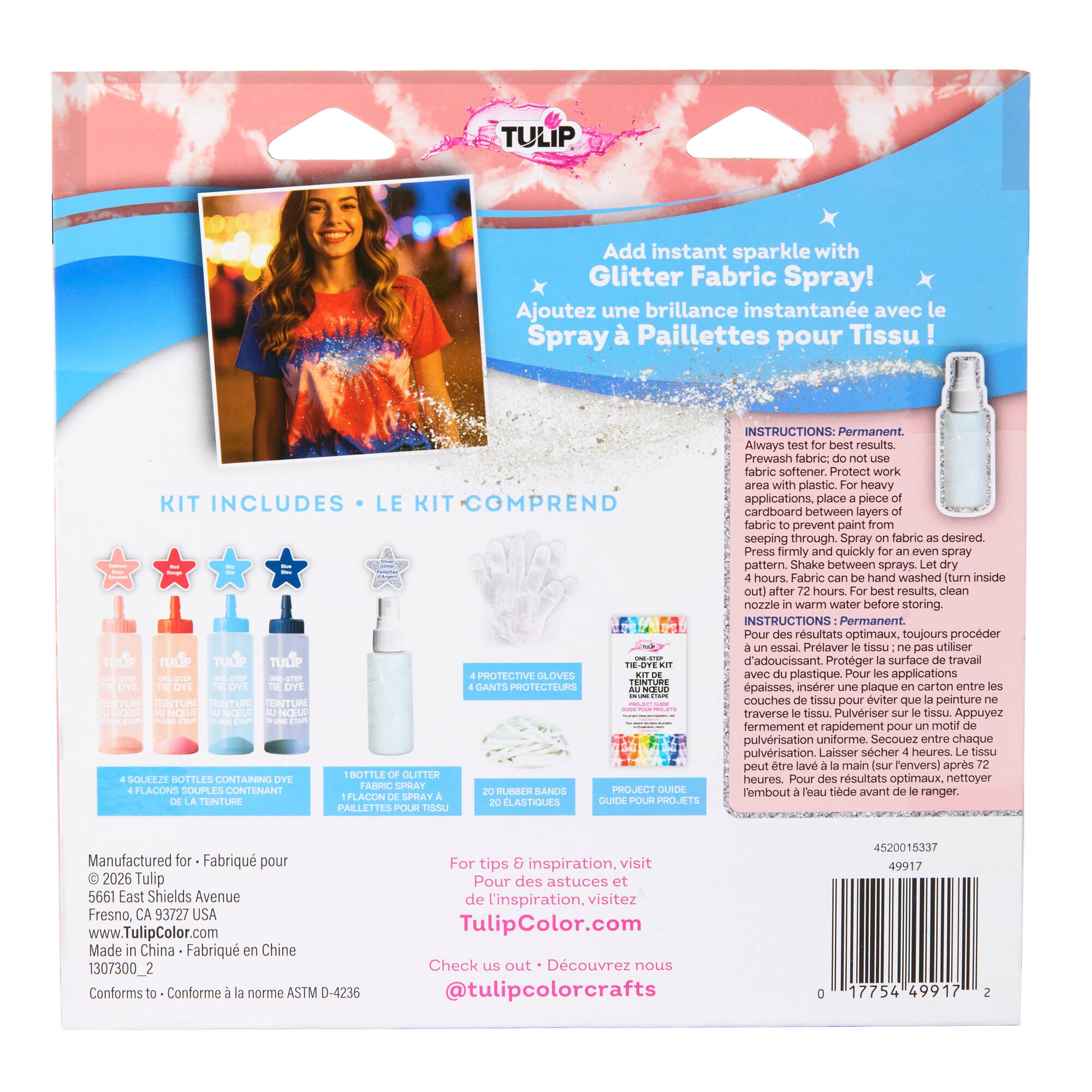 Tulip® Sparkling Stars & Stripes Tie-Dye Glitter Fabric Spray Kit